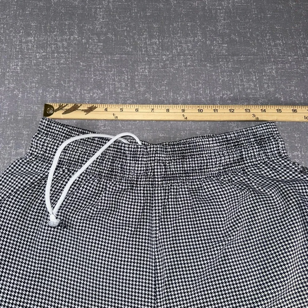 Uncommon Threads Pants Mens Large Black White Houndstooth Chef Elastic Waist